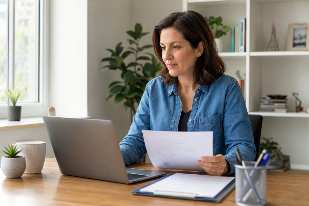 Self-employed worker choosing a DBS umbrella body online